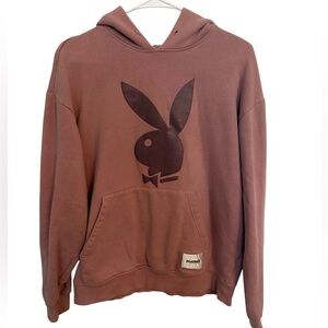 PLAYBOY Mauve Hoodie with Iconic Logo